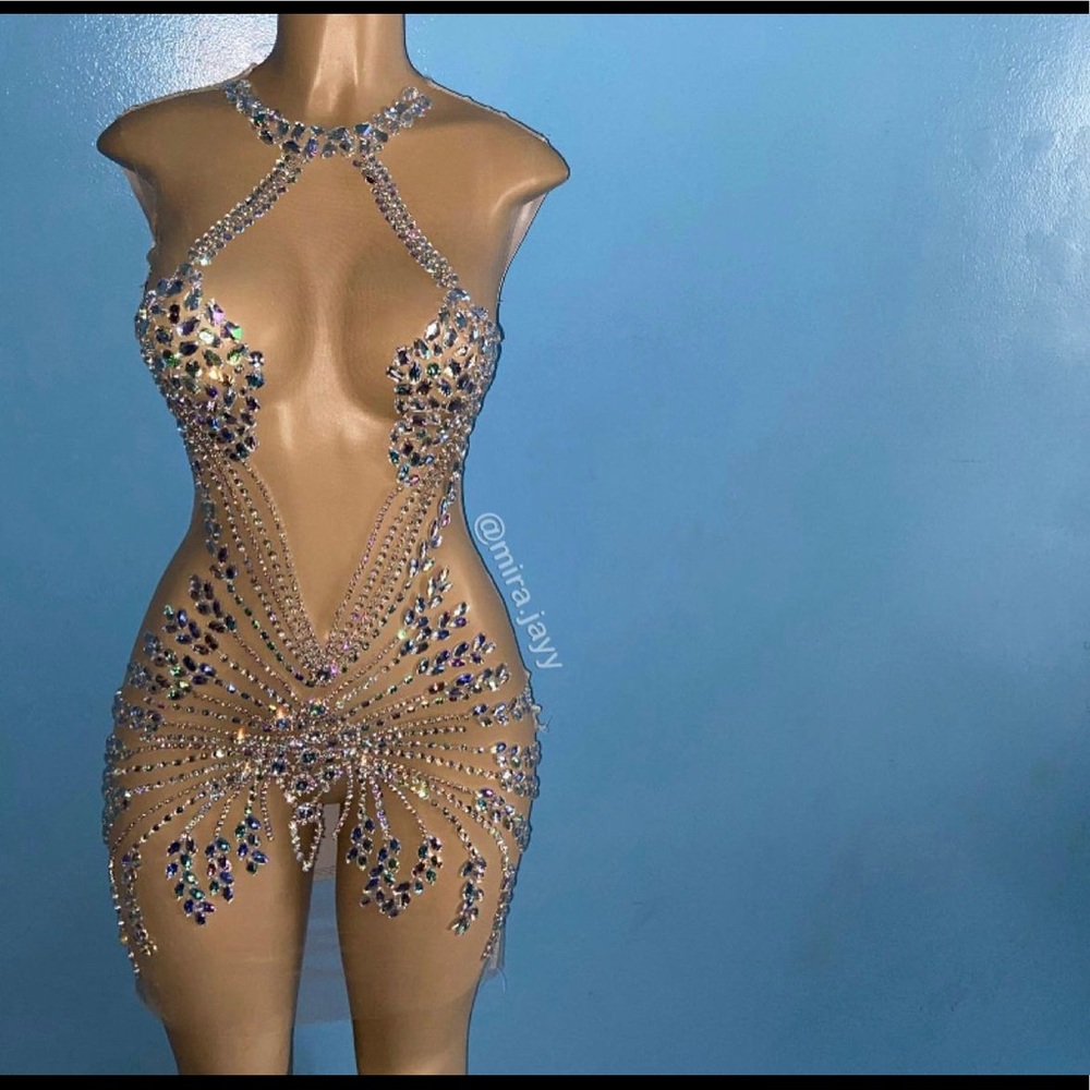 Custom Made Party Dress w Rhinestones